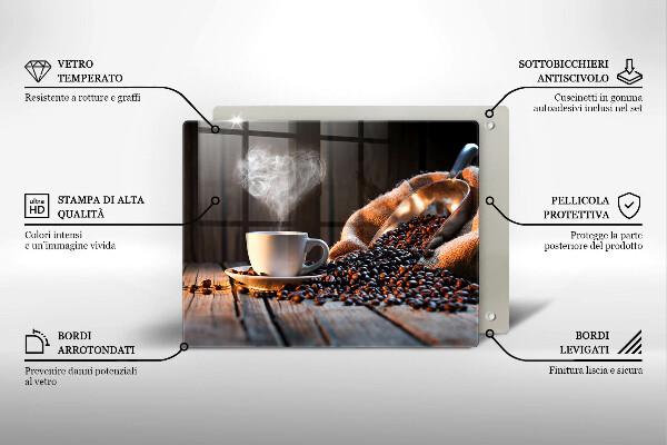 Tűzhelyvédő Kávéscsésze és szív