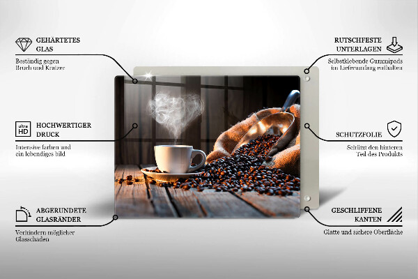 Tűzhelyvédő Kávéscsésze és szív