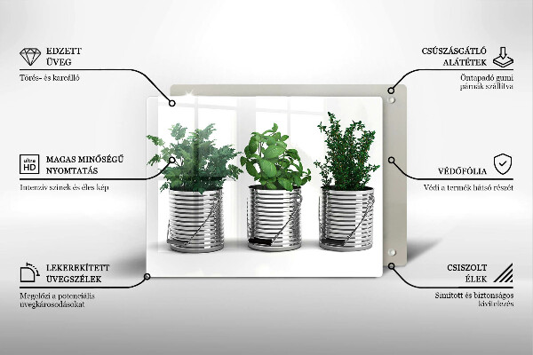 Tűzhelyvédő Cserép fűszernövények