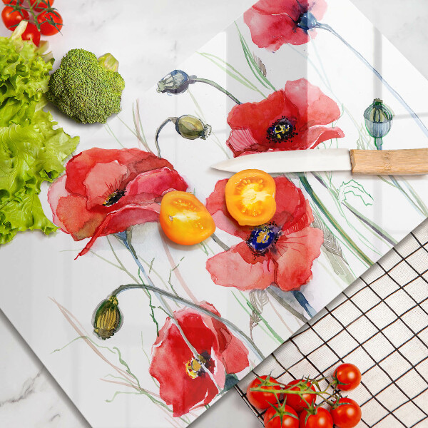 Tűzhelyvédő Piros pipacs virágok