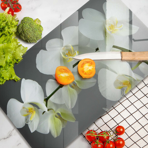 Tűzhelyvédő Fehér orchidea virágok