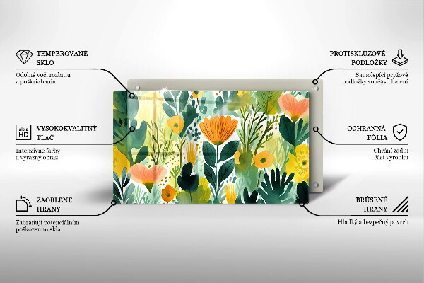 Tűzhelyvédő Festett virágok