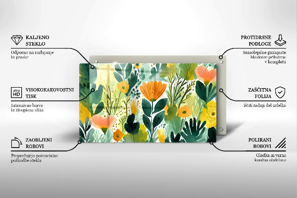 Tűzhelyvédő Festett virágok