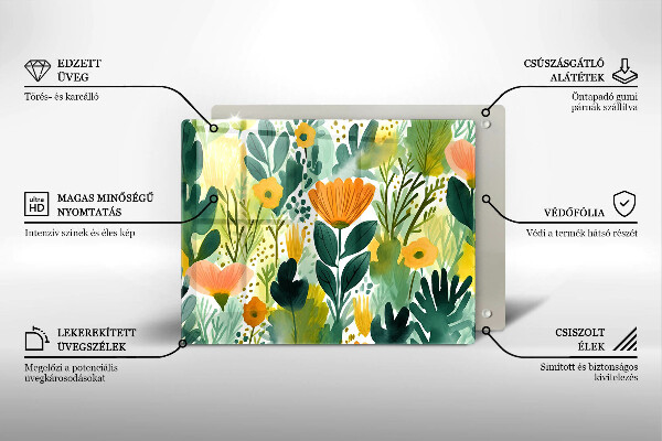 Tűzhelyvédő Festett virágok