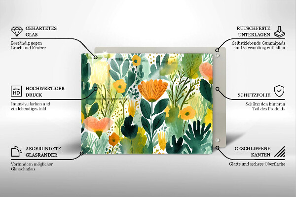 Tűzhelyvédő Festett virágok