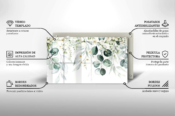 Tűzhelyvédő Akvarell növények