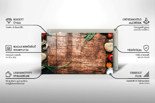 Tűzhelyvédő Fa konyhai tábla