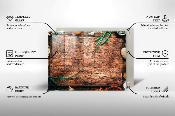 Tűzhelyvédő Fa konyhai tábla