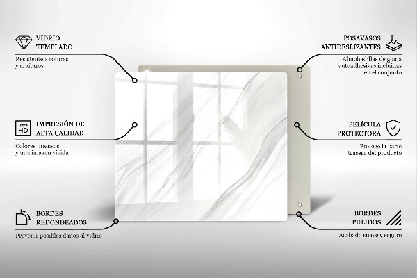 Tűzhelyvédő üveglap Finom márvány