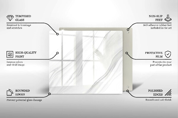 Tűzhelyvédő üveglap Finom márvány