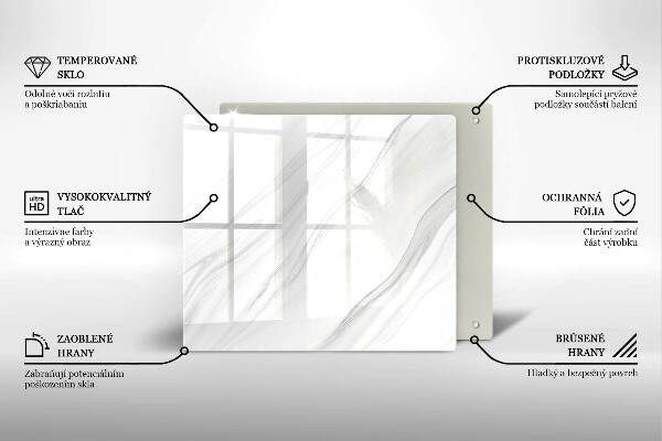 Tűzhelyvédő üveglap Finom márvány