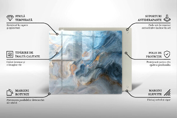 Tűzhelyvédő üveglap Márvány textúra