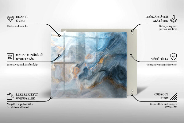 Tűzhelyvédő üveglap Márvány textúra