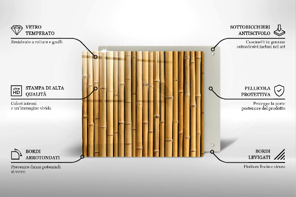 Tűzhelyvédő üveglap Természet boho bambusz