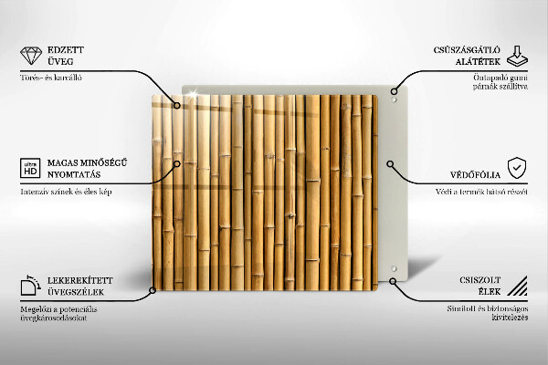 Tűzhelyvédő üveglap Természet boho bambusz