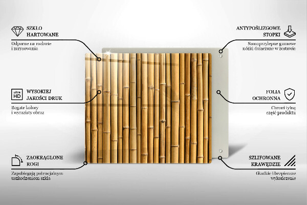 Tűzhelyvédő üveglap Természet boho bambusz
