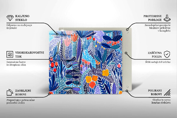 Tűzhelyvédő üveglap Festett rét