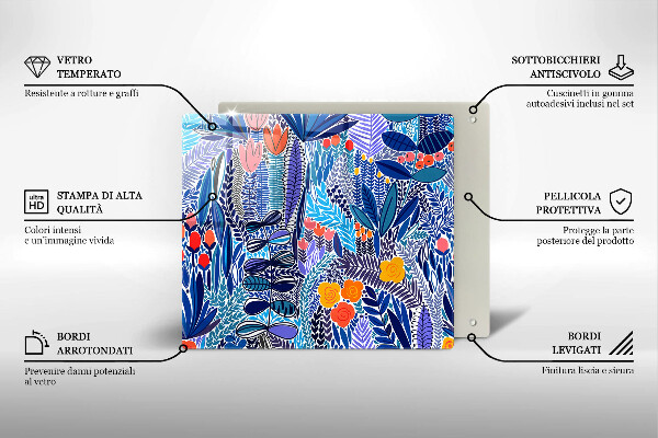 Tűzhelyvédő üveglap Festett rét