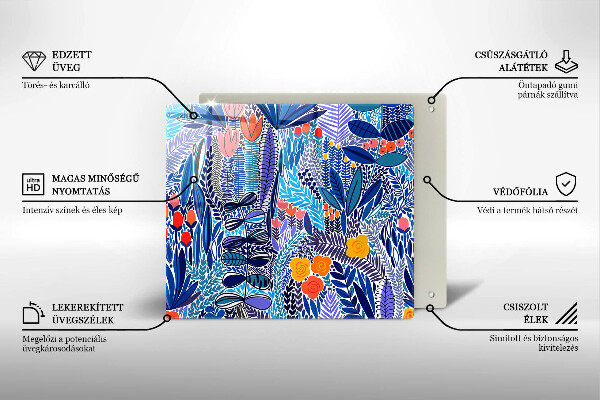 Tűzhelyvédő üveglap Festett rét