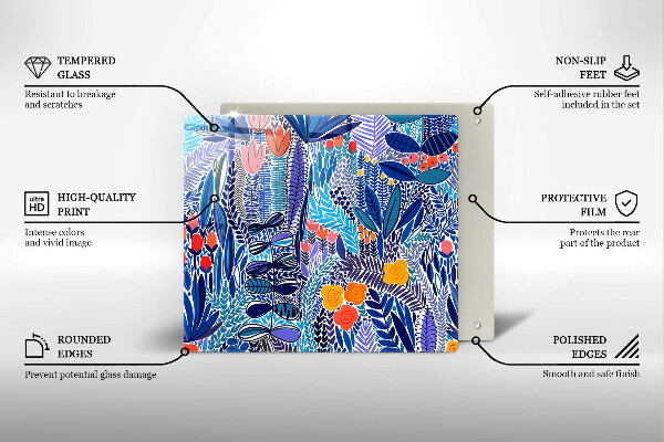 Tűzhelyvédő üveglap Festett rét