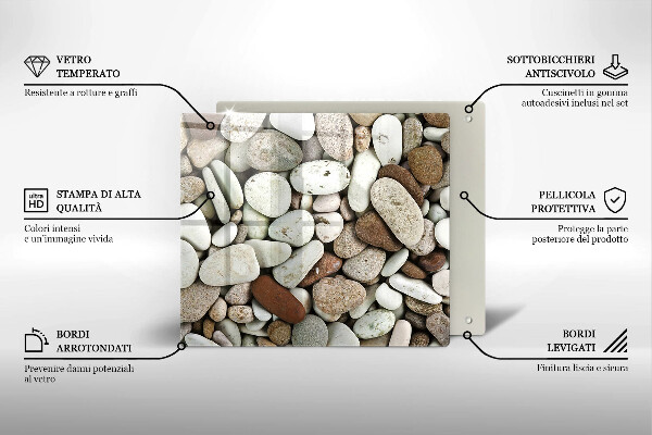 Tűzhelyvédő üveglap Kis kövek háttér