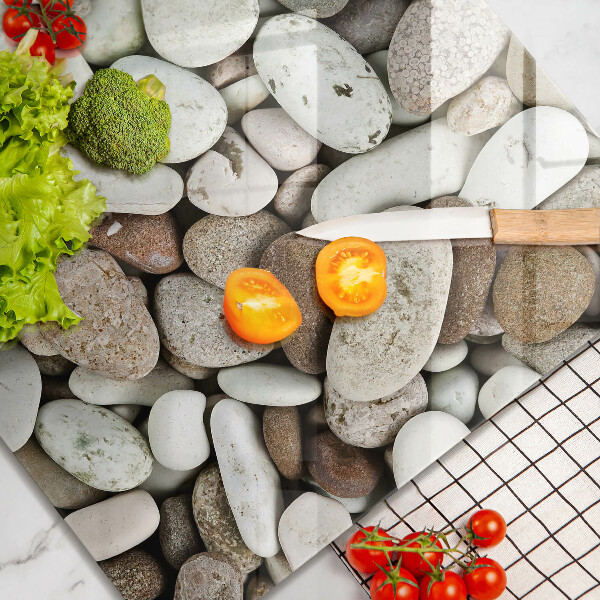 Tűzhelyvédő üveglap Kis kövek háttér