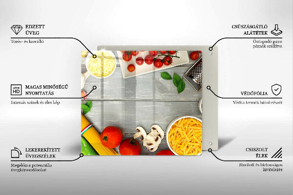 Tűzhelyvédő üveglap Konyhai étel