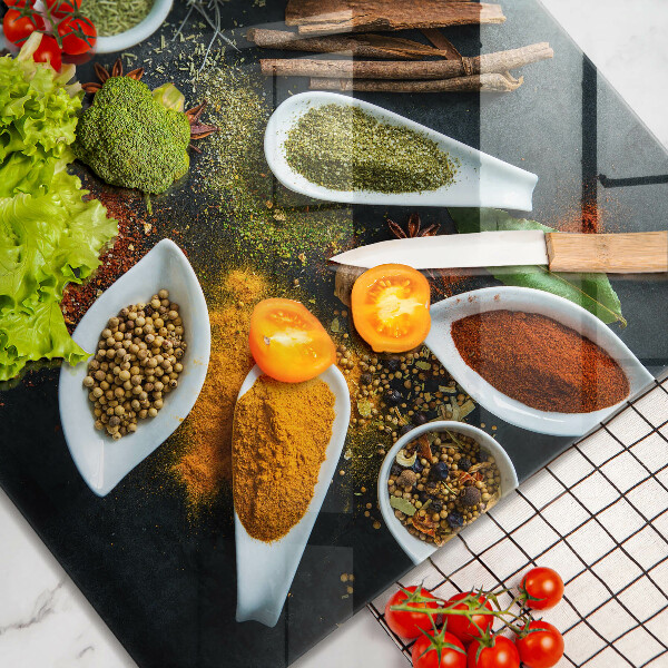 Tűzhelyvédő üveglap Konyhai fűszerek