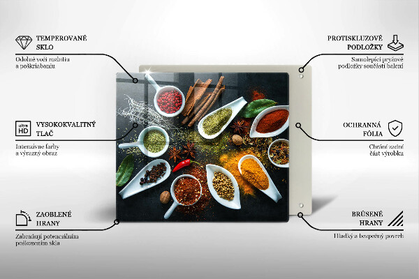 Tűzhelyvédő üveglap Konyhai fűszerek