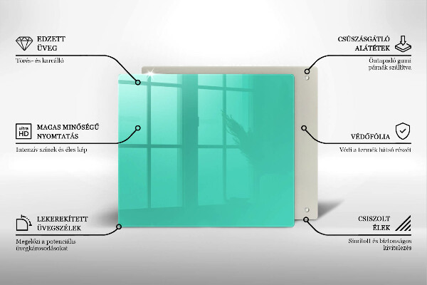 Tűzhelyvédő üveglap Zöld szín
