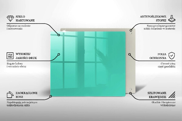 Tűzhelyvédő üveglap Zöld szín