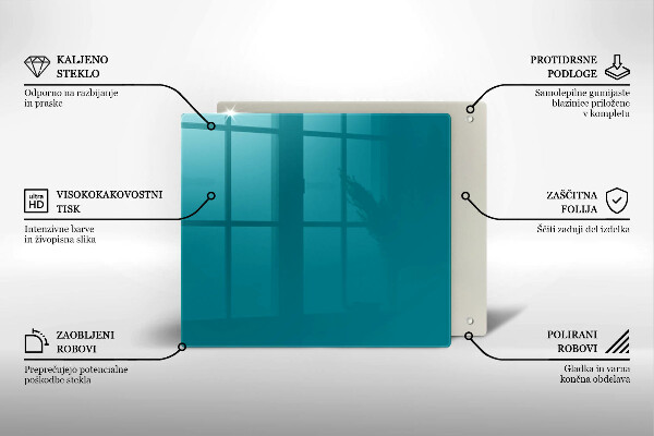 Tűzhelyvédő üveglap Türkiz