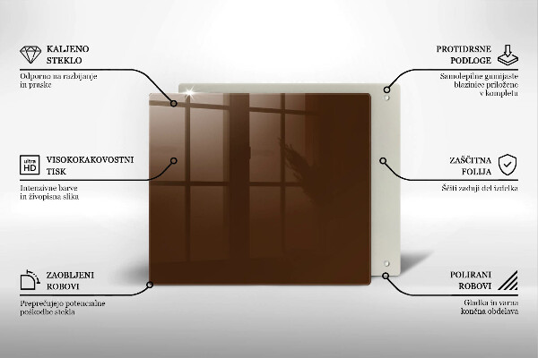 Tűzhelyvédő üveglap barna szín