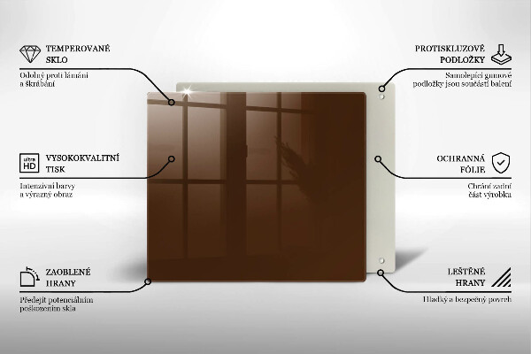 Tűzhelyvédő üveglap barna szín