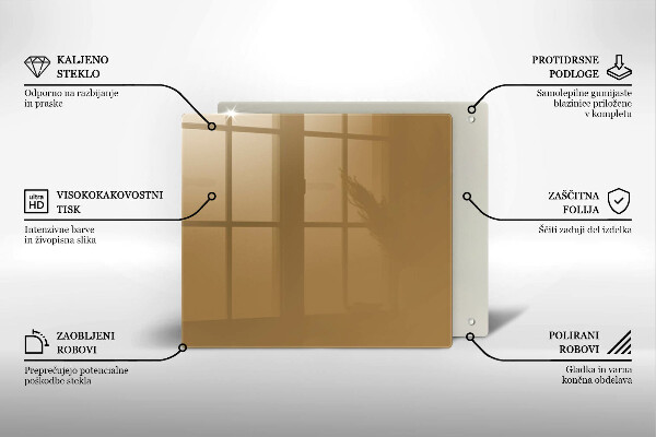 Tűzhelyvédő üveglap Bézs színű