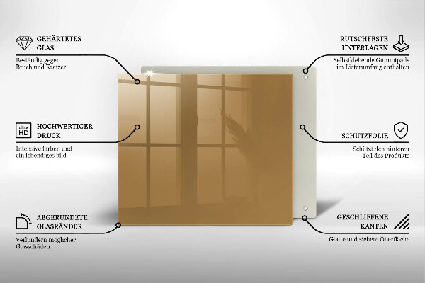 Tűzhelyvédő üveglap Bézs színű