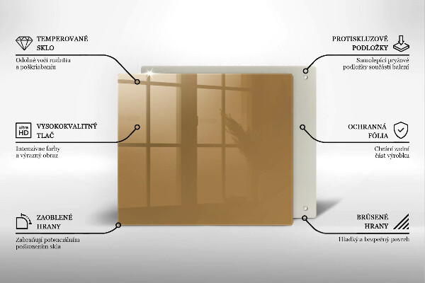 Tűzhelyvédő üveglap Bézs színű