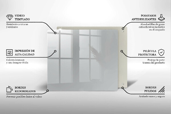 Tűzhelyvédő üveglap Szürke színű