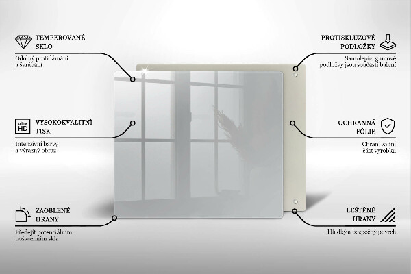 Tűzhelyvédő üveglap Szürke színű