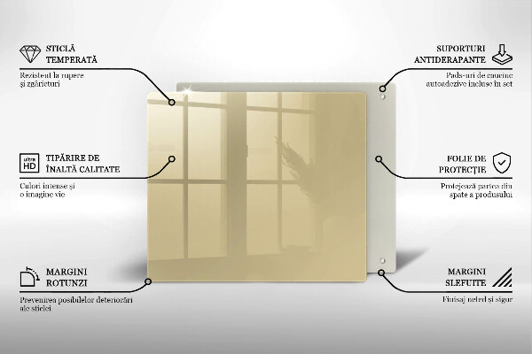 Tűzhelyvédő üveglap Bézs színű