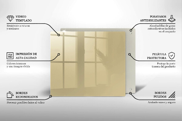 Tűzhelyvédő üveglap Bézs színű