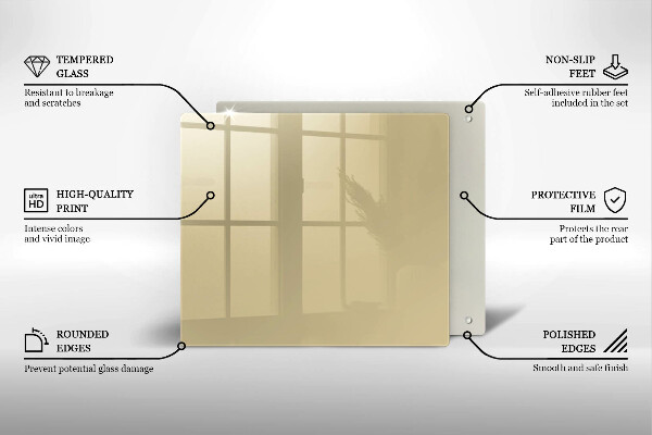 Tűzhelyvédő üveglap Bézs színű