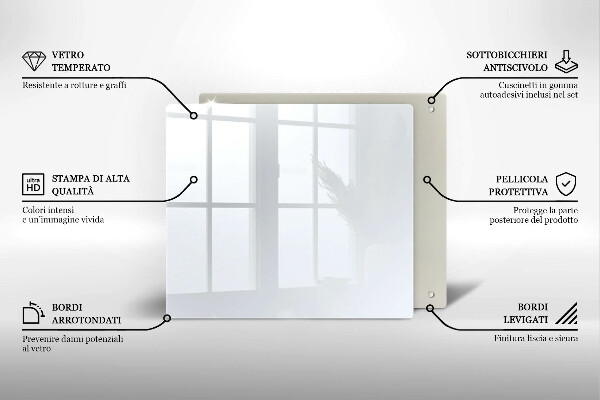 Tűzhelyvédő üveglap fehér szín