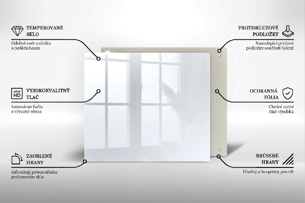 Tűzhelyvédő üveglap fehér szín