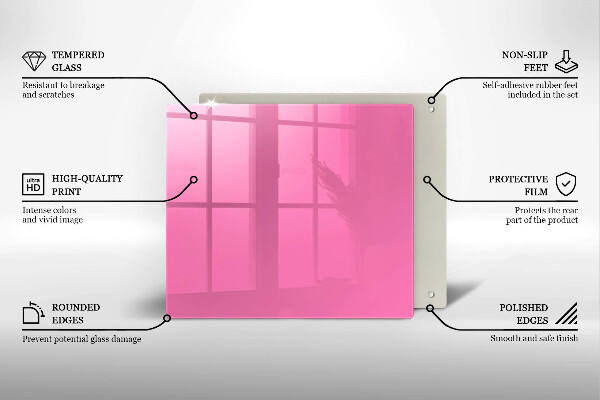 Tűzhelyvédő üveglap Rózsaszín szín
