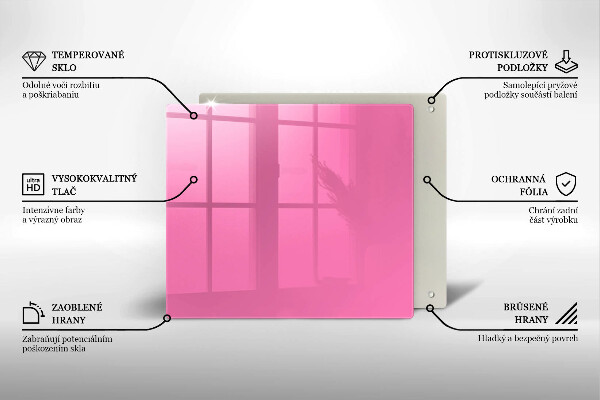 Tűzhelyvédő üveglap Rózsaszín szín