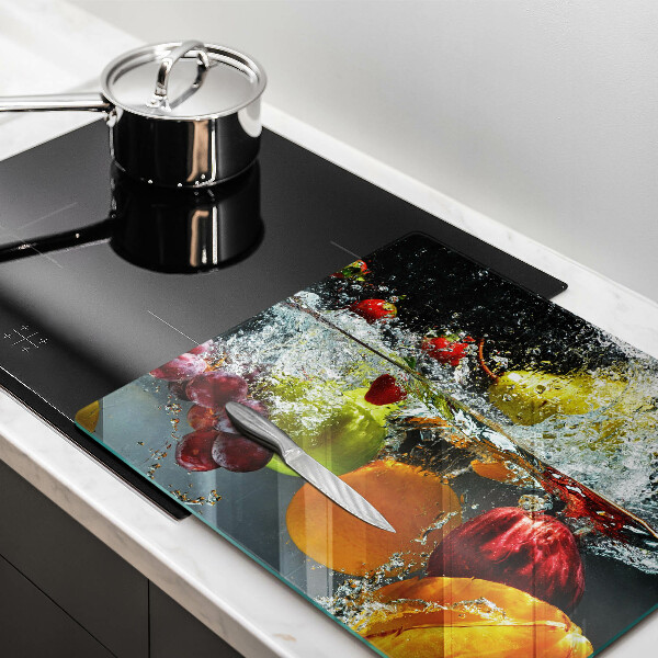 Tűzhelyvédő üveglap Lédús gyümölcs vízben