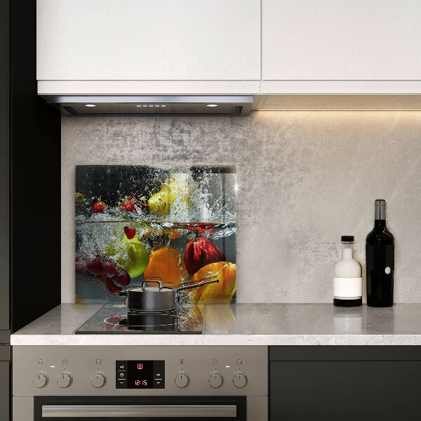 Tűzhelyvédő üveglap Lédús gyümölcs vízben