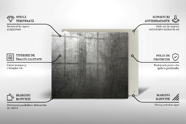 Tűzhelyvédő üveglap Fém textúra