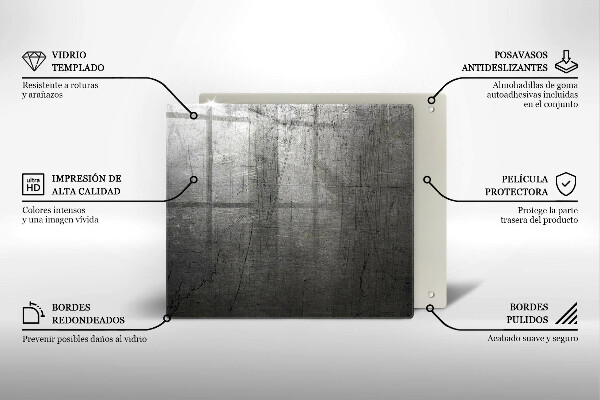 Tűzhelyvédő üveglap Fém textúra